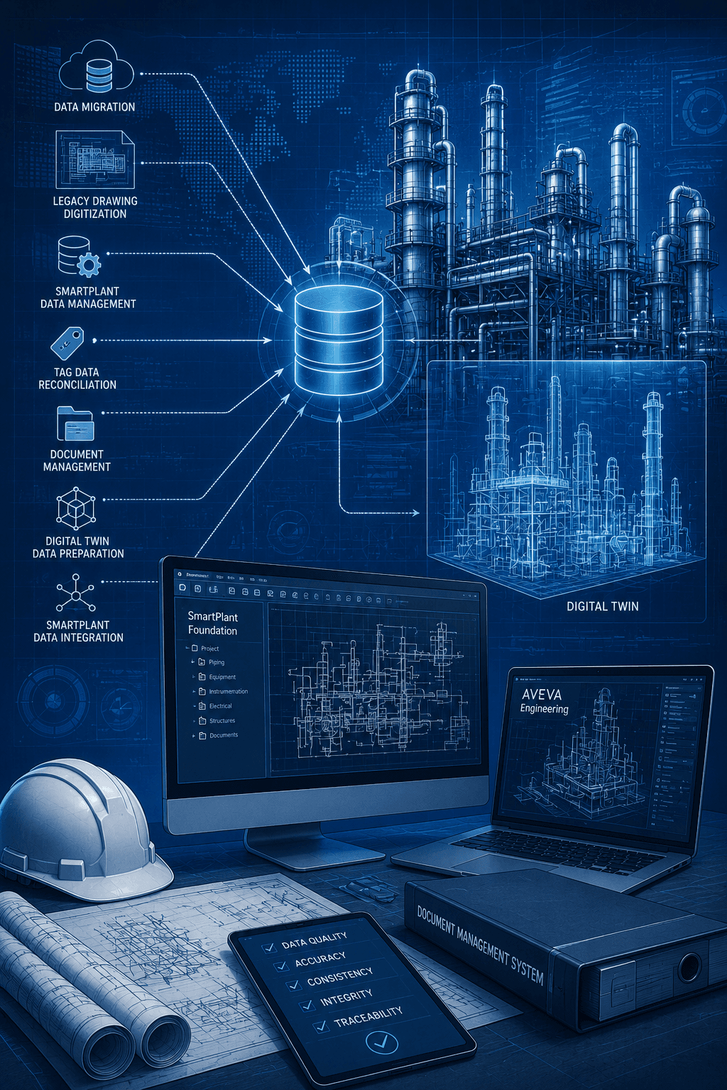 Engineering Data Migration — technical schematic